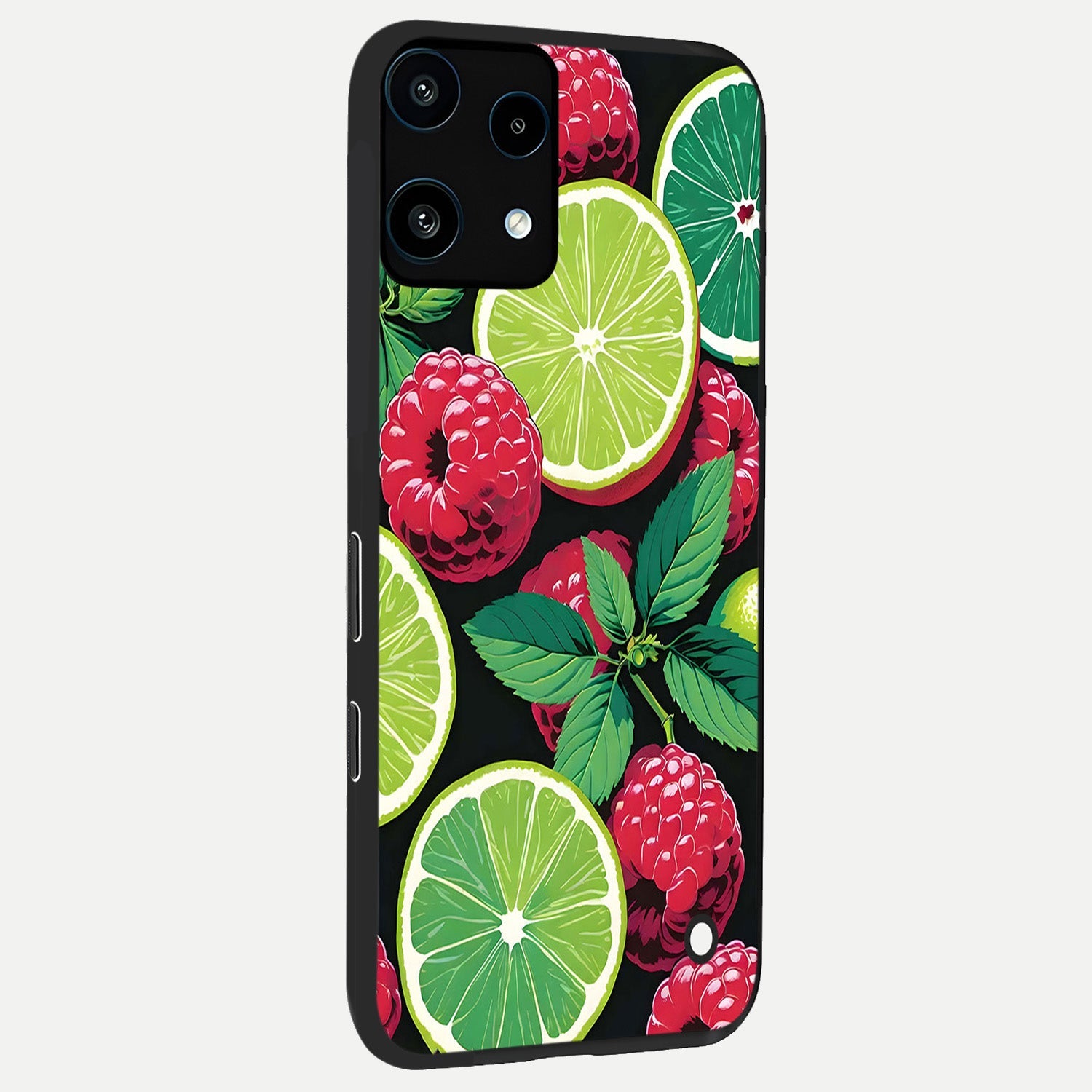  Lime and Raspberry Pattern back cover For Nothing Phone 3A Lite slim fit glass case with vibrant aesthetic design
