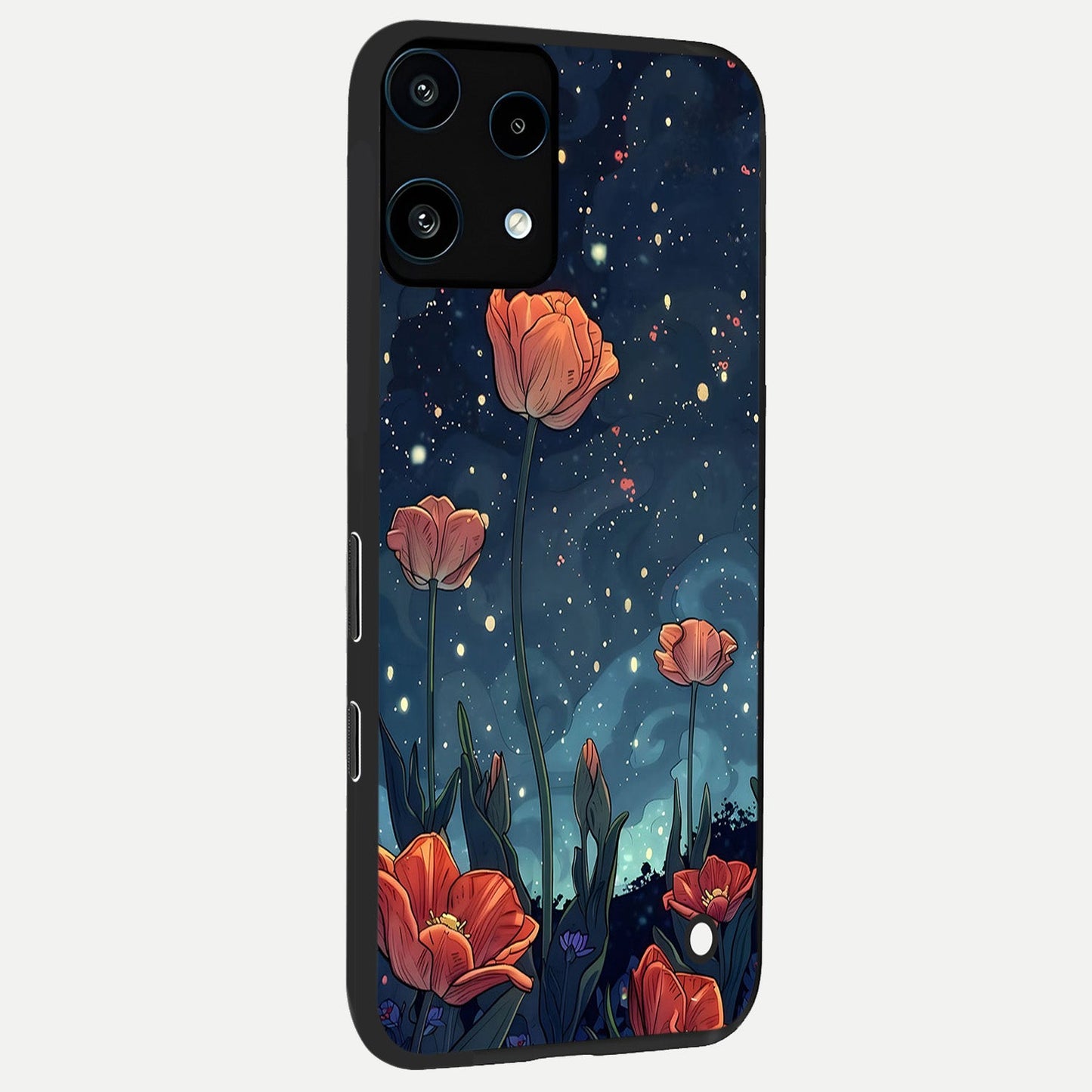  Midnight Tulip Glow back cover For Nothing Phone 3A Lite slim fit glass case with vibrant aesthetic design