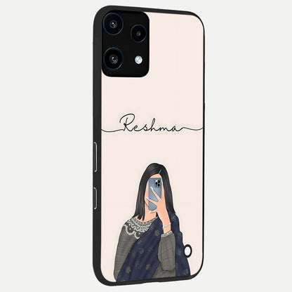  Mirror Mood Muse With Custom Name back cover For Nothing Phone 3A Lite slim fit glass case with vibrant aesthetic design