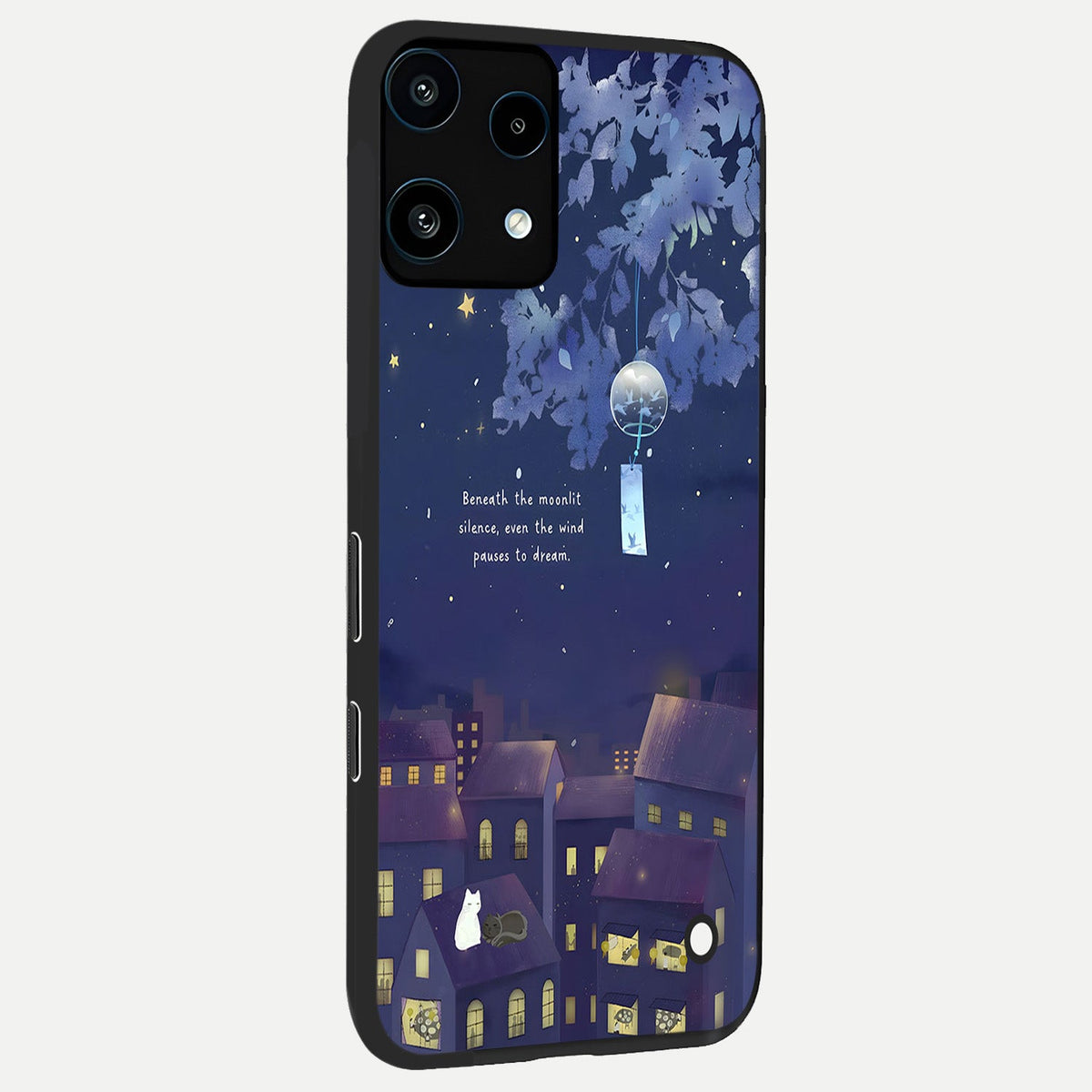  Moonlit Cat Silence back cover For Nothing Phone 3A Lite slim fit glass case with vibrant aesthetic design