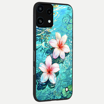  Pink Flowers in Water back cover For Nothing Phone 3A Lite slim fit glass case with vibrant aesthetic design