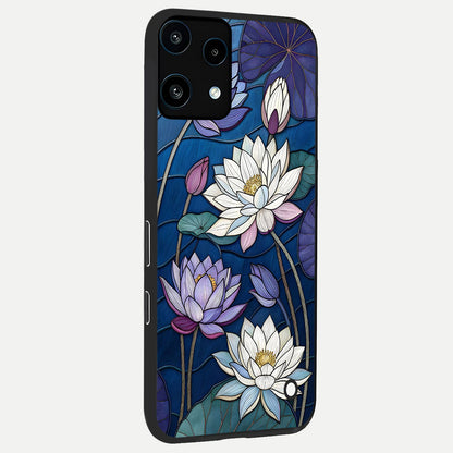  Purple Lotus Stained back cover For Nothing Phone 3A Lite slim fit glass case with vibrant aesthetic design