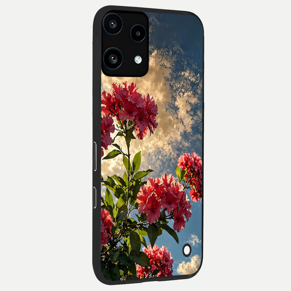  Red Bloom Skies back cover For Nothing Phone 3A Lite slim fit glass case with vibrant aesthetic design