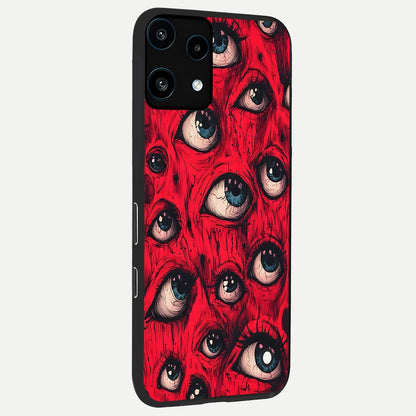  Red Eyes Pattern back cover For Nothing Phone 3A Lite slim fit glass case with vibrant aesthetic design
