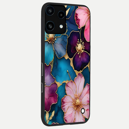 Sparkle Floral back cover For Nothing Phone 3A Lite slim fit glass case with vibrant aesthetic design