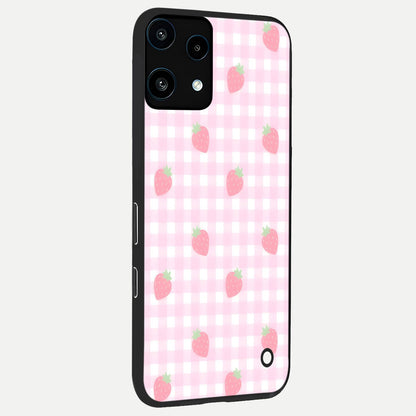  Strawberry Picnic Love back cover For Nothing Phone 3A Lite slim fit glass case with vibrant aesthetic design