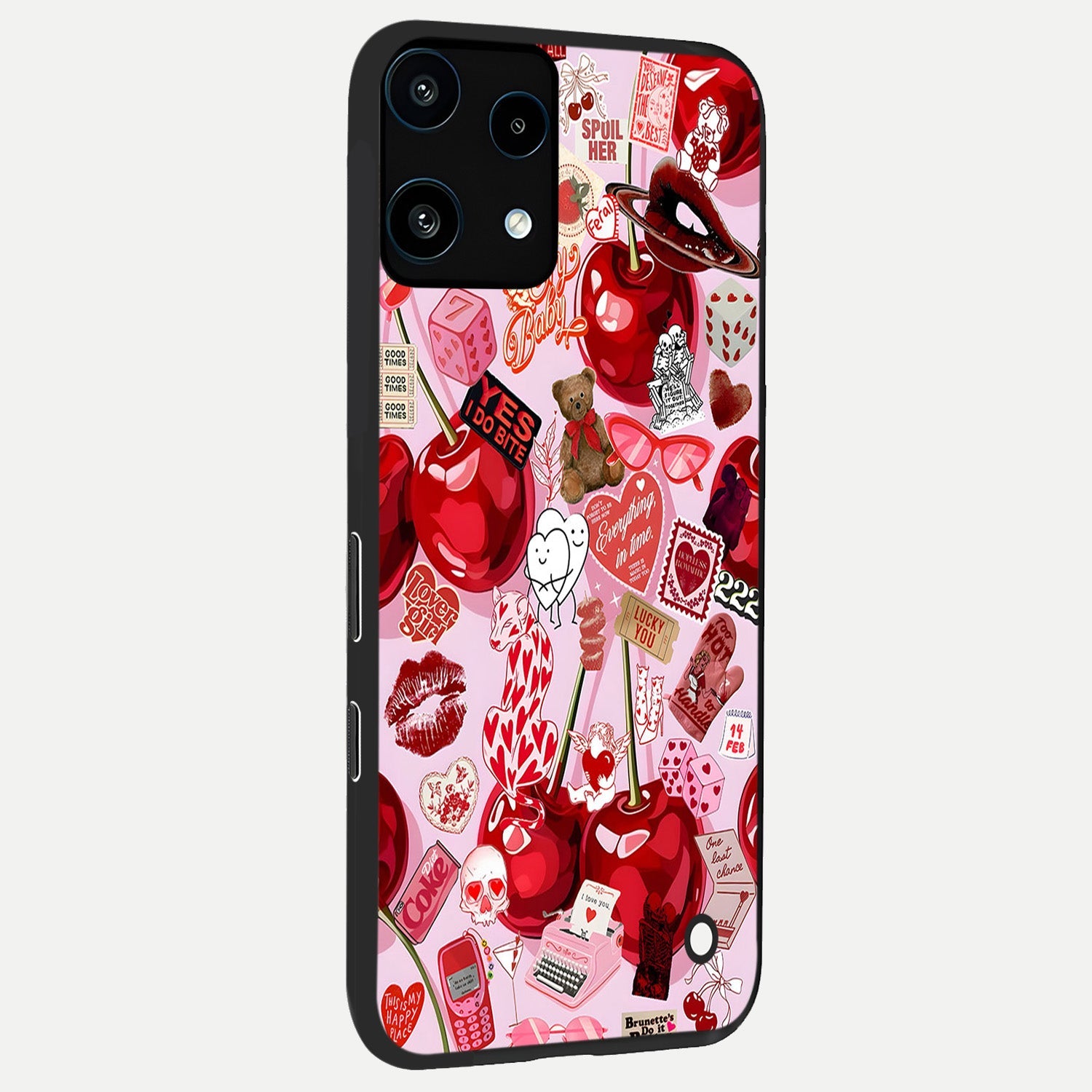  Sweet Cherry Chaos back cover For Nothing Phone 3A Lite slim fit glass case with vibrant aesthetic design