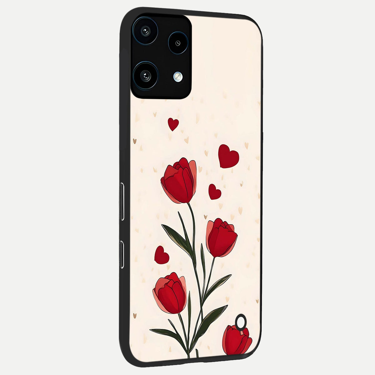  Tulip With Heart back cover For Nothing Phone 3A Lite slim fit glass case with vibrant aesthetic design