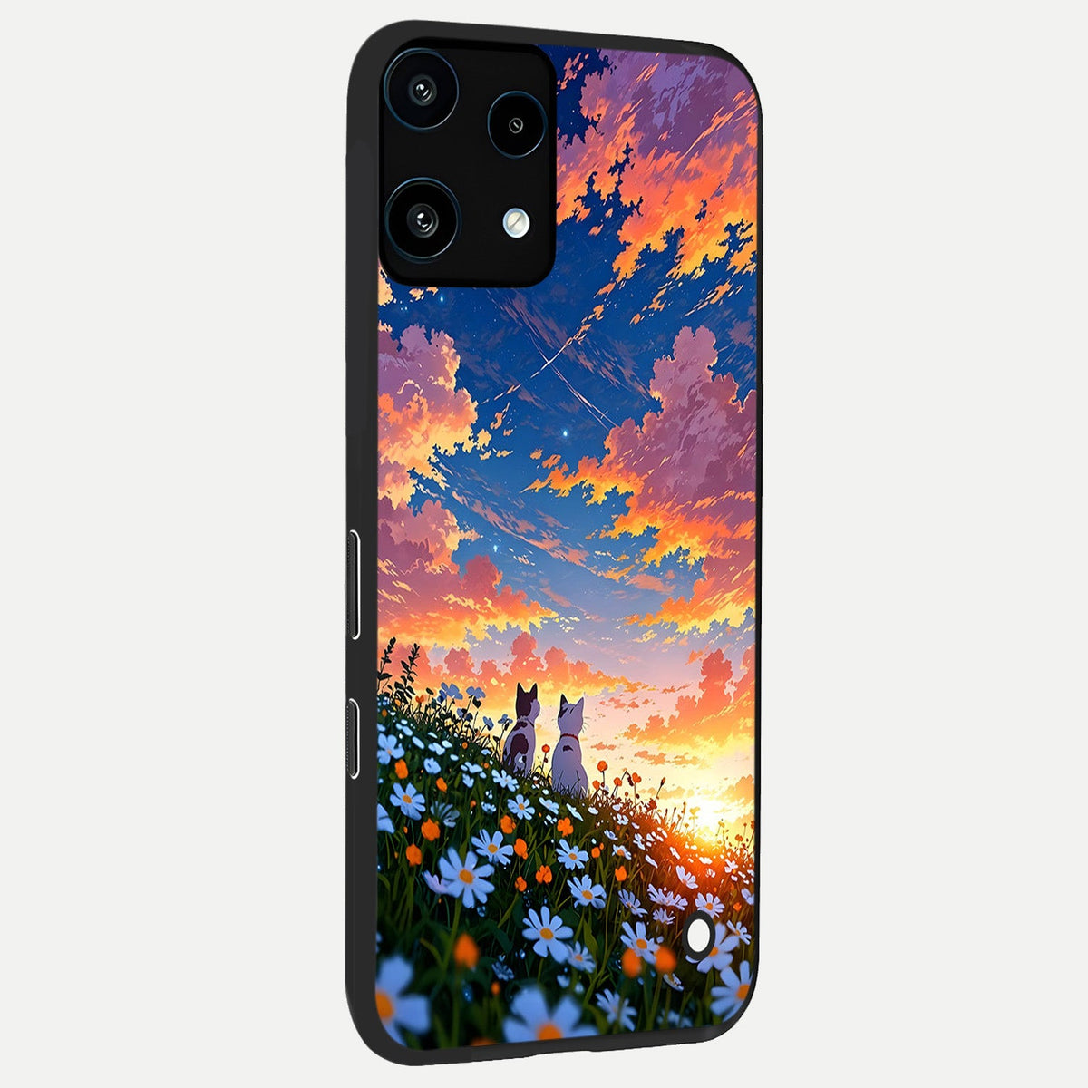  Two Cats Friends back cover For Nothing Phone 3A Lite slim fit glass case with vibrant aesthetic design