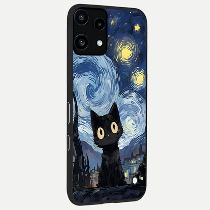  Van Gogh Cat back cover For Nothing Phone 3A Lite slim fit glass case with vibrant aesthetic design