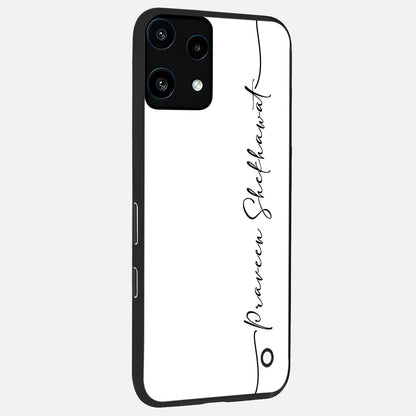  White Tune Custom Name back cover For Nothing Phone 3A Lite slim fit personalized glass case with aesthetic design
