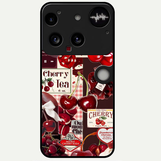  Aesthetic Cherry Tea Glass Case For Nothing Phone 3 back cover – full design glossy printed glass finish