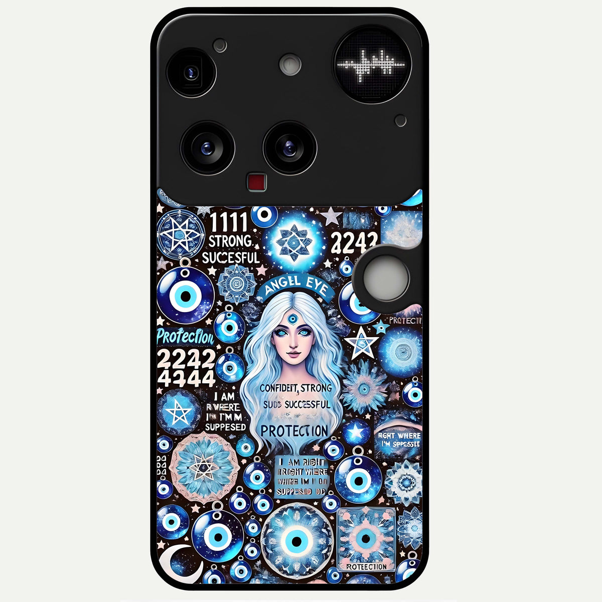  Angel Aura Shield Glass Case For Nothing Phone 3 back cover – full design glossy printed glass finish