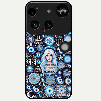  Angel Aura Shield Glass Case For Nothing Phone 3 back cover – full design glossy printed glass finish