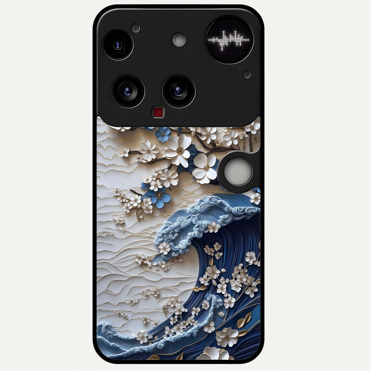  Blossom Wave Art Glass Case For Nothing Phone 3 back cover – full design glossy printed glass finish