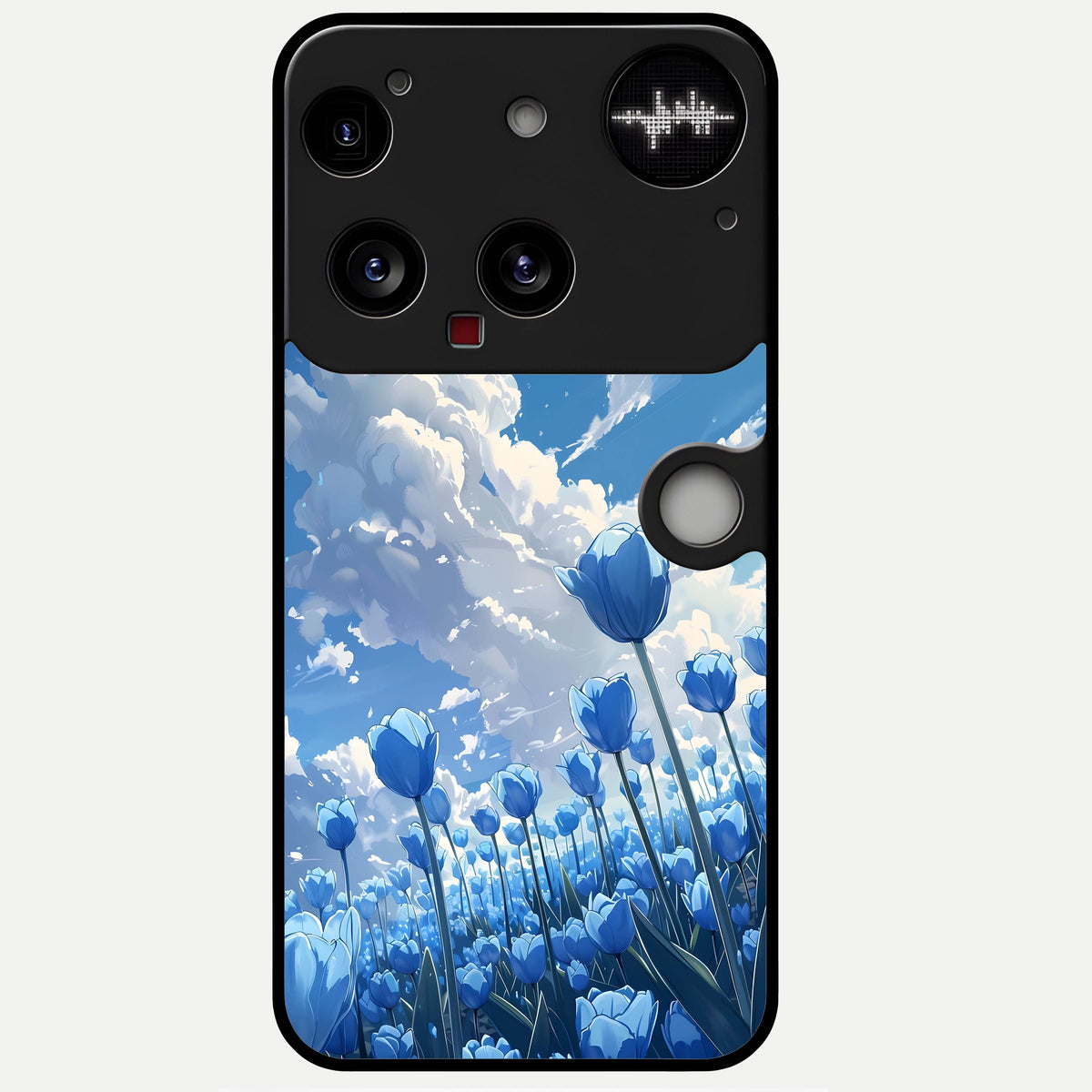  Blue Tulip Clouds Glass Case For Nothing Phone 3 back cover – full design glossy printed glass finish