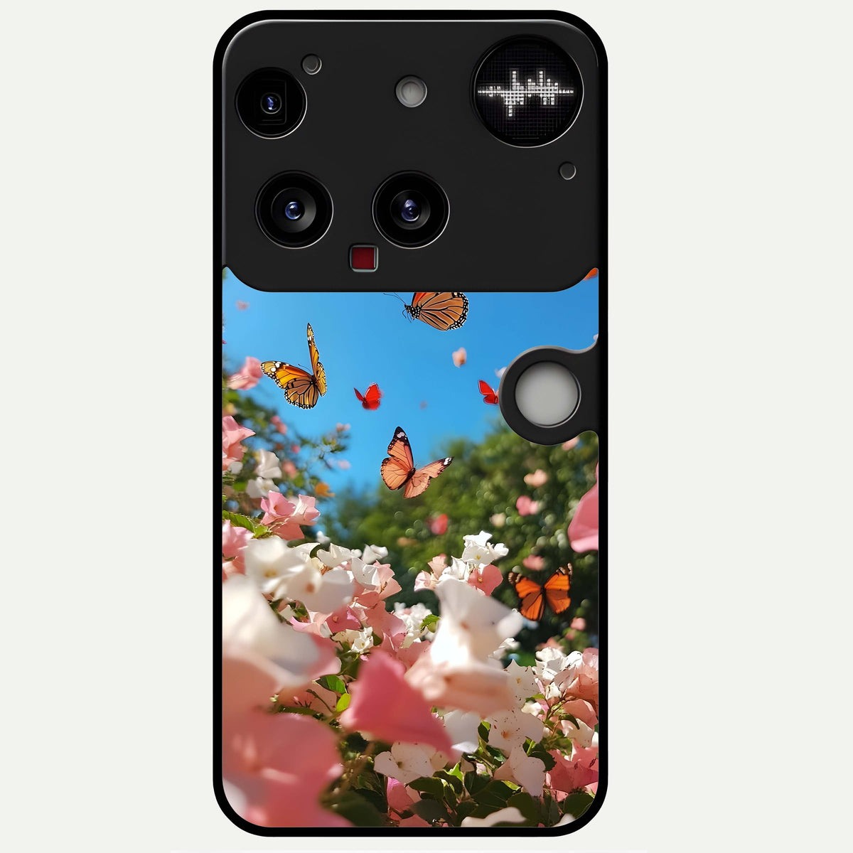  Butterflies In Bloom Sky Glass Case For Nothing Phone 3 back cover – full design glossy printed glass finish