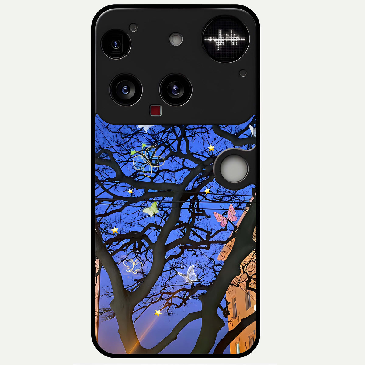  Butterfly Night Magic Glass Case For Nothing Phone 3 back cover – full design glossy printed glass finish
