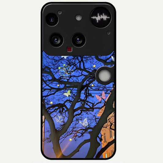  Butterfly Night Magic Glass Case For Nothing Phone 3 back cover – full design glossy printed glass finish