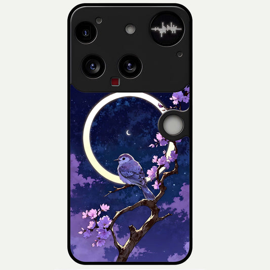  Celestial Bird Blossom Glass Case For Nothing Phone 3 back cover – full design glossy printed glass finish