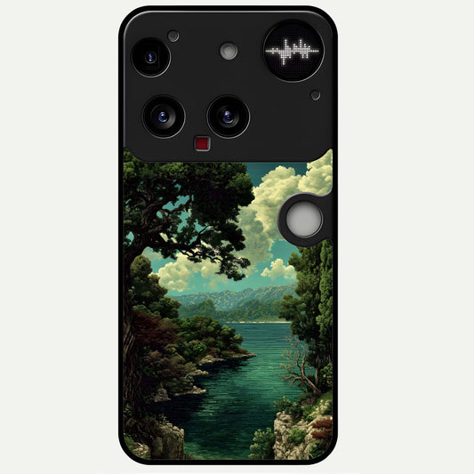  Celestial Lake Peace Glass Case For Nothing Phone 3 back cover – full design glossy printed glass finish