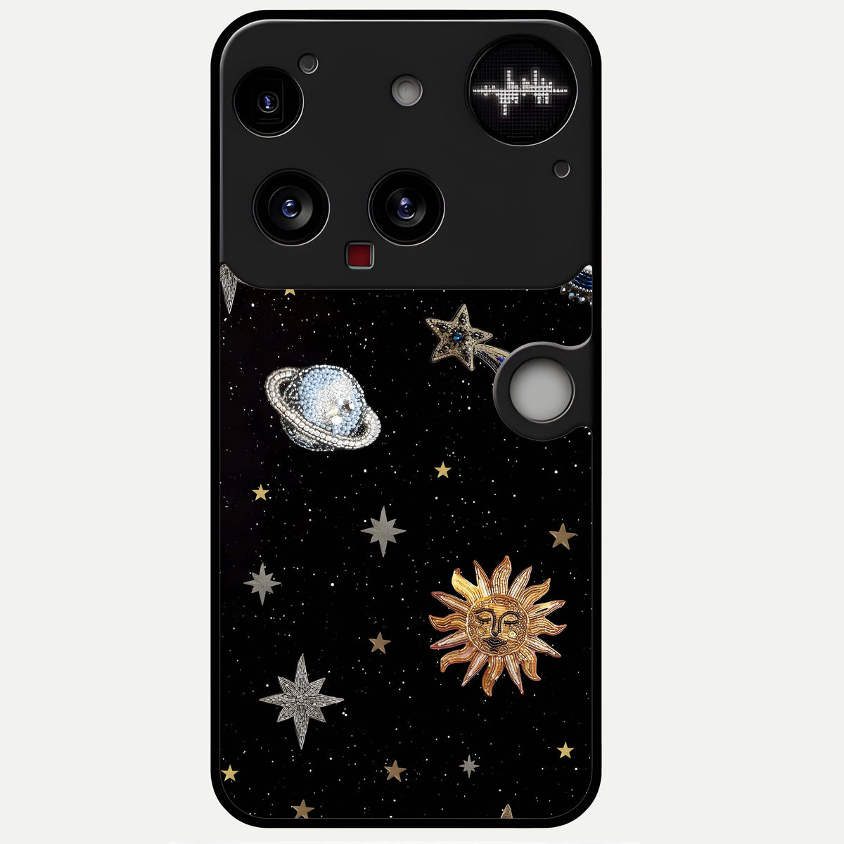  Celestial Moon With Stars Glass Case For Nothing Phone 3 back cover – full design glossy printed glass finish