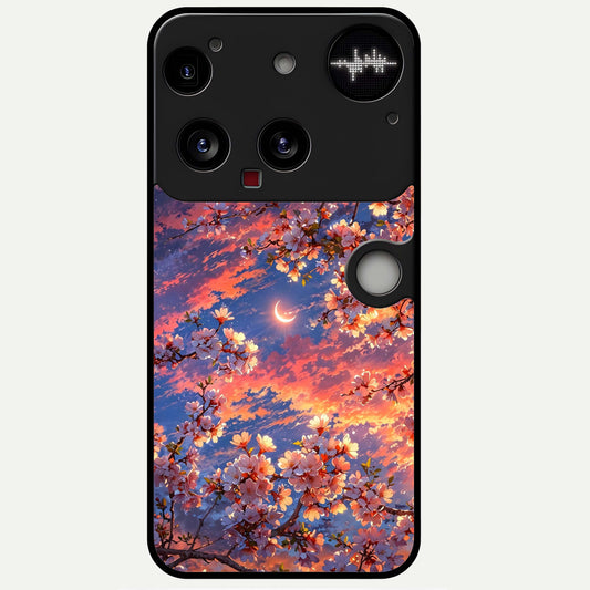  Celestial Sakura Sunset Glass Case For Nothing Phone 3 back cover – full design glossy printed glass finish