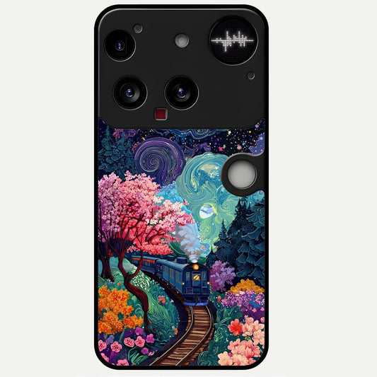  Celestial Train Journey Glass Case For Nothing Phone 3 back cover – full design glossy printed glass finish
