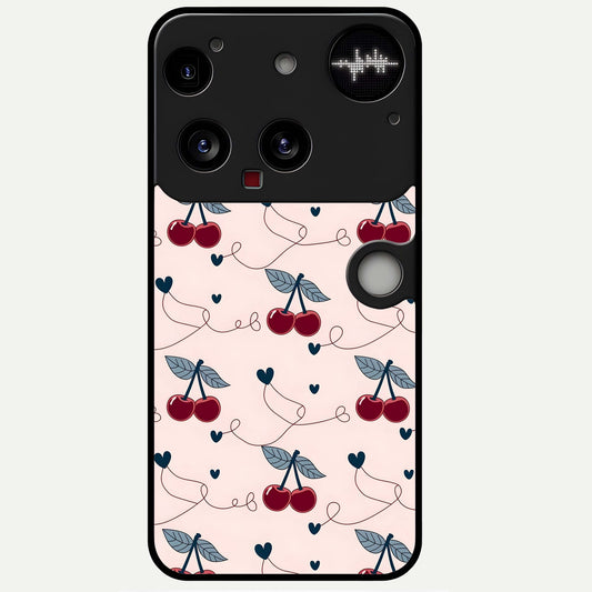  Cherry Heart Line Glass Case For Nothing Phone 3 back cover – full design glossy printed glass finish
