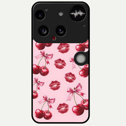 Cherry With Lips Glass Case For Nothing Phone 3 back cover – full design glossy printed glass finish