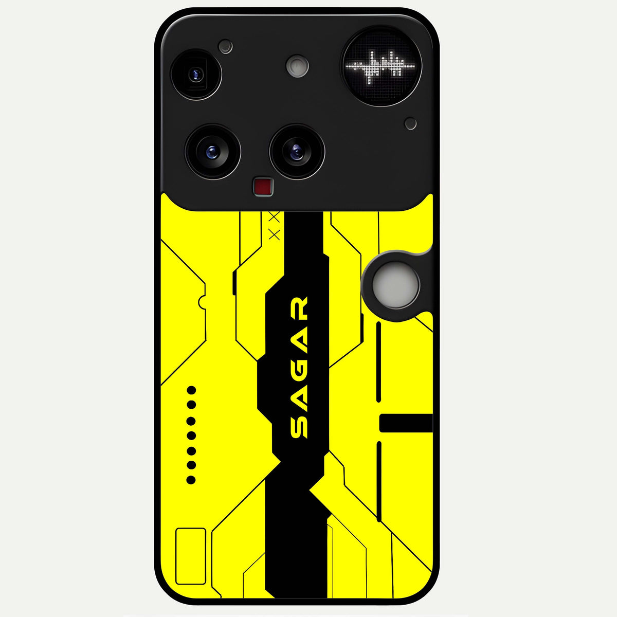  Circuit CYBERPUNK Custom Name Glass Case For Nothing Phone 3 back cover – full design glossy printed glass finish