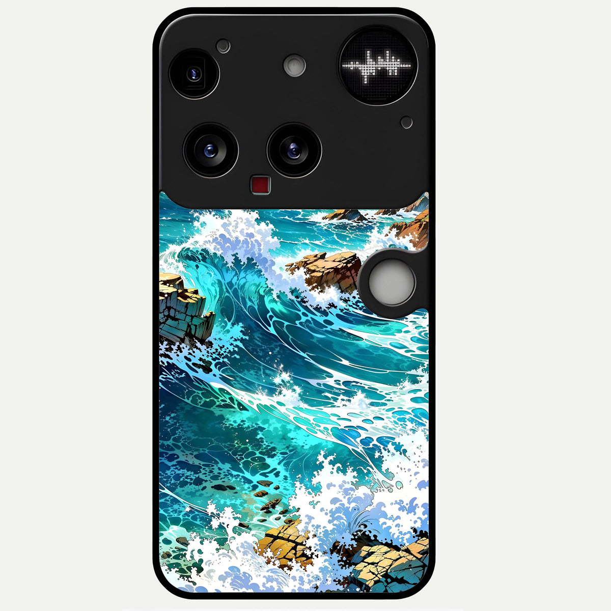  Coastal Blue Waves Glass Case For Nothing Phone 3 back cover – full design glossy printed glass finish