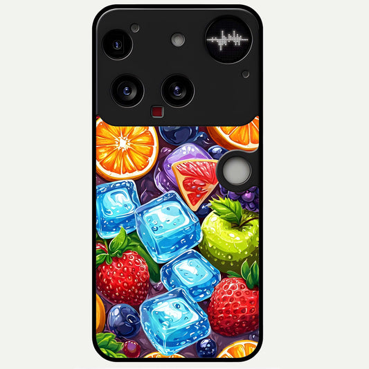  Colorful Fruits with Ice Glass Case For Nothing Phone 3 back cover – full design glossy printed glass finish