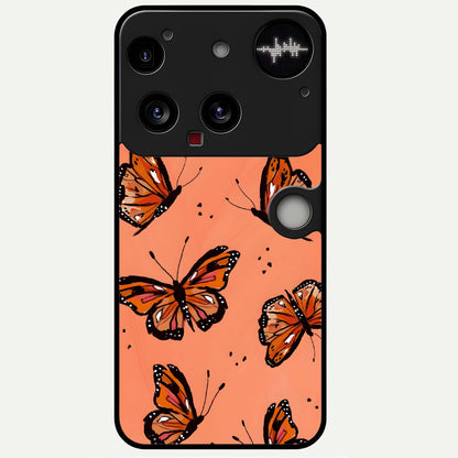  Coral Wing Butterfly Glass Case For Nothing Phone 3 back cover – full design glossy printed glass finish