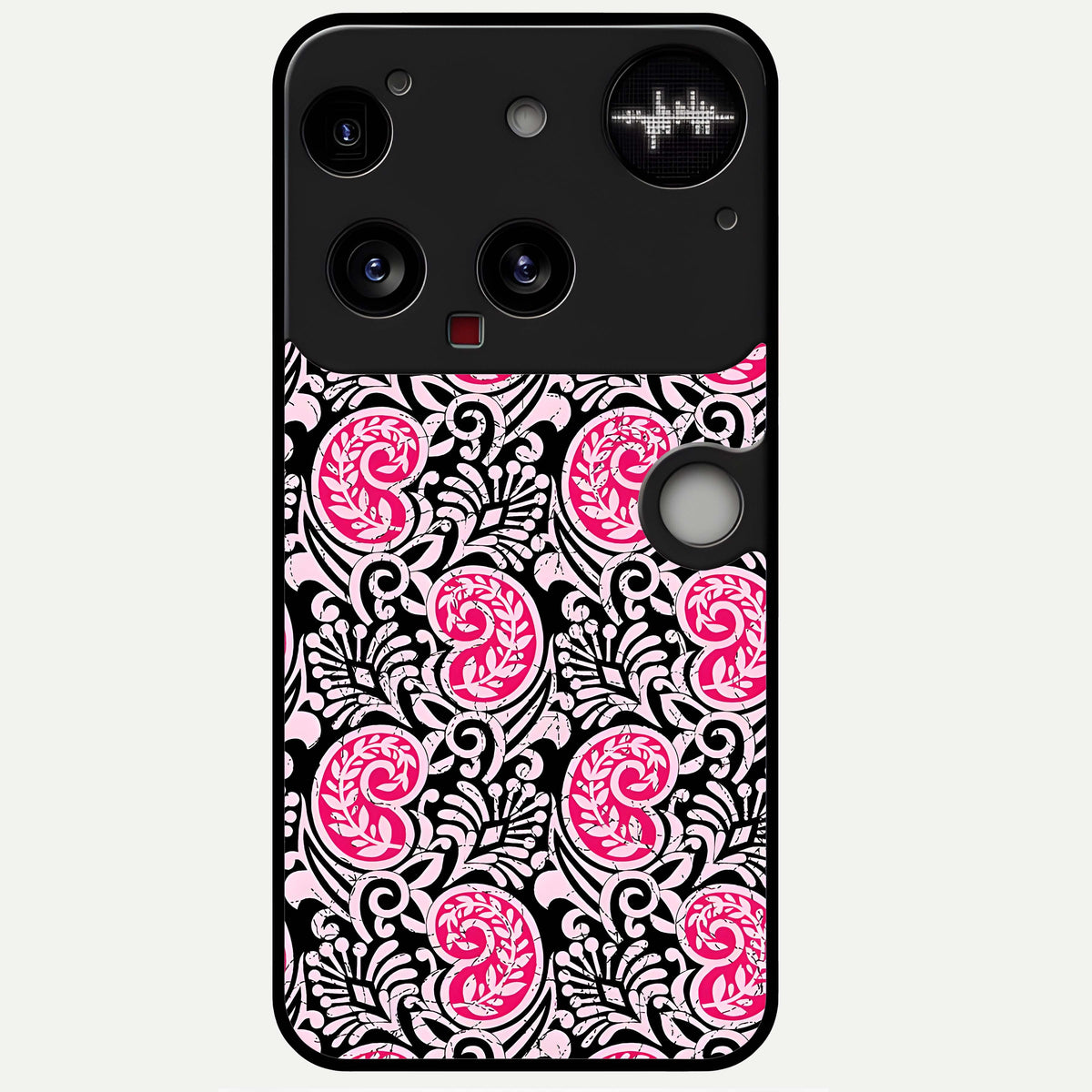  Crimson Paisley Charm Glass Case For Nothing Phone 3 back cover – full design glossy printed glass finish