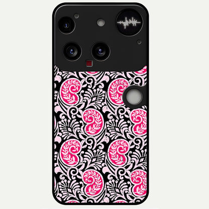  Crimson Paisley Charm Glass Case For Nothing Phone 3 back cover – full design glossy printed glass finish
