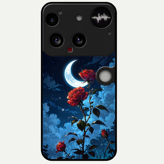  Crimson Rose Moon Glass Case For Nothing Phone 3 back cover – full design glossy printed glass finish