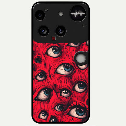  Crimson Watch Eyes Glass Case For Nothing Phone 3 back cover – full design glossy printed glass finish