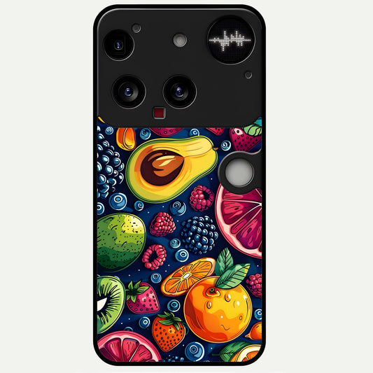  Cute Fruits Art Glass Case For Nothing Phone 3 back cover – full design glossy printed glass finish