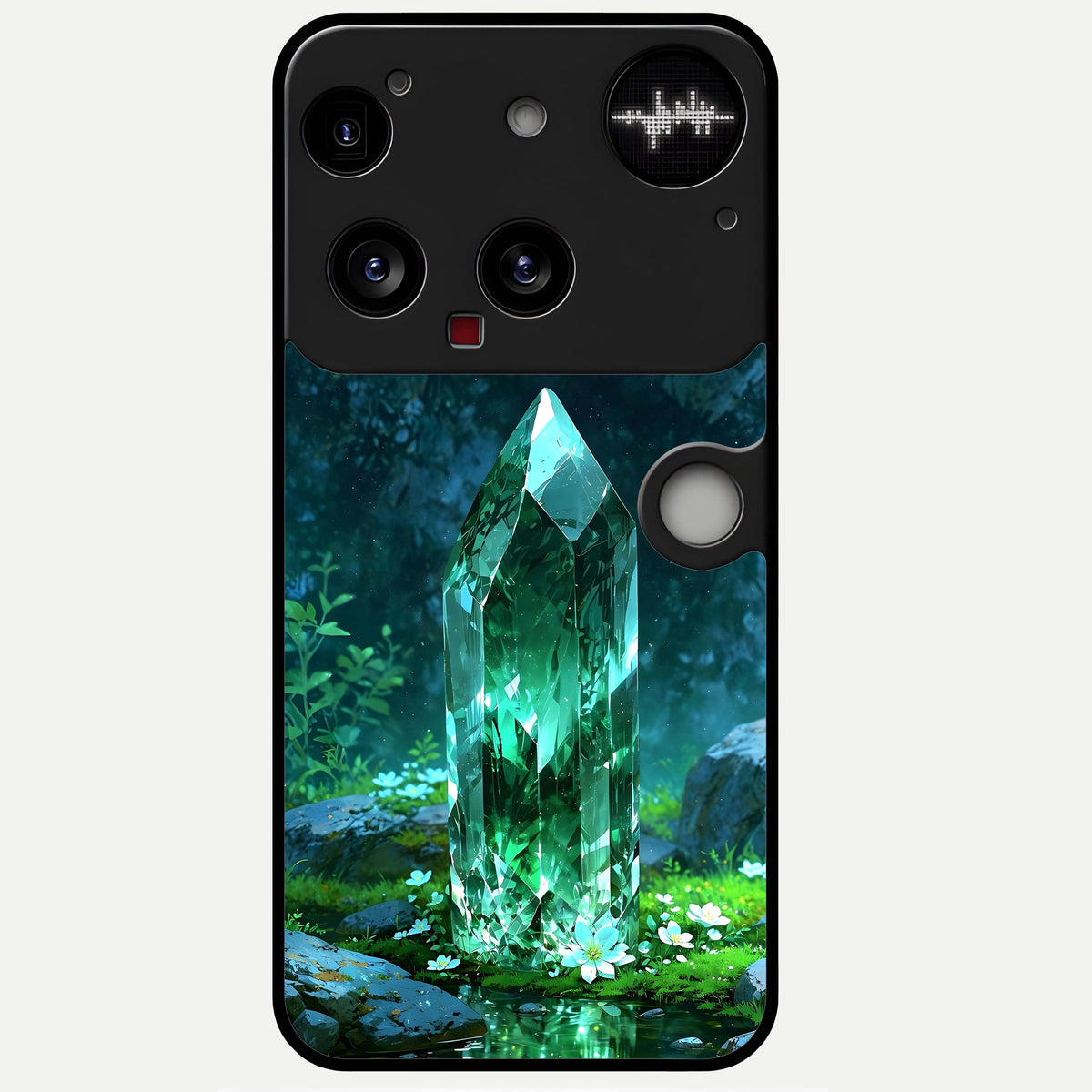  Emerald Light Crystal Glass Case For Nothing Phone 3 back cover – full design glossy printed glass finish