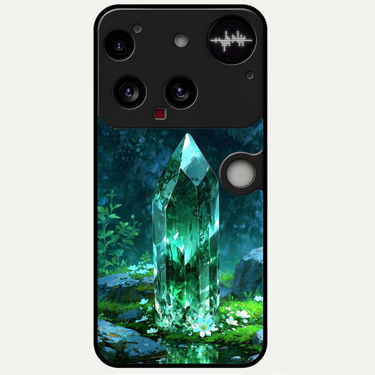  Emerald Light Crystal Glass Case For Nothing Phone 3 back cover – full design glossy printed glass finish