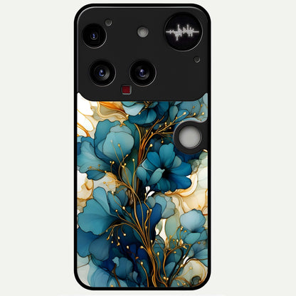  Golden Bloom Symphony Glass Case For Nothing Phone 3 back cover – full design glossy printed glass finish