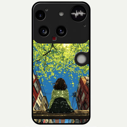  Golden Leaves Glow Glass Case For Nothing Phone 3 back cover – full design glossy printed glass finish