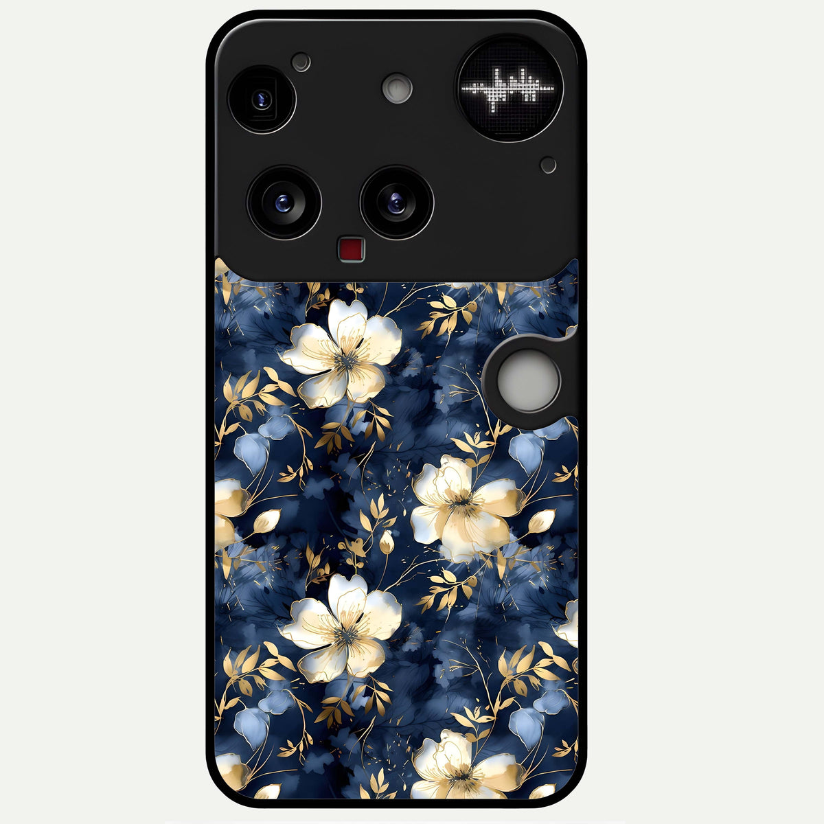  Golden Midnight Bloom Glass Case For Nothing Phone 3 back cover – full design glossy printed glass finish