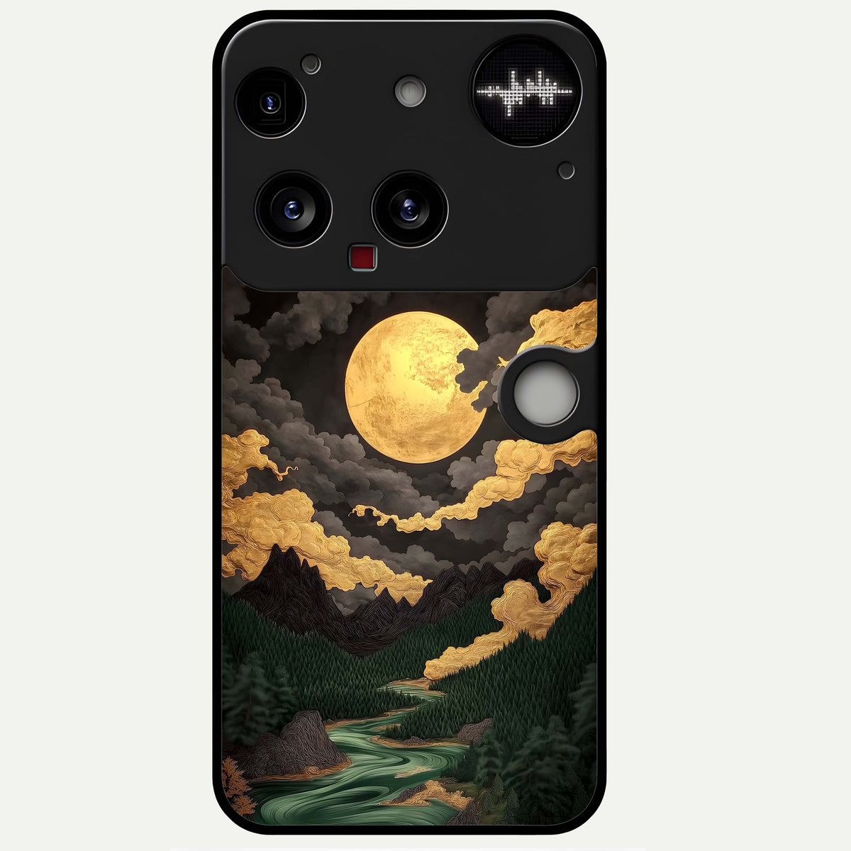  Golden River Moon Glass Case For Nothing Phone 3 back cover – full design glossy printed glass finish