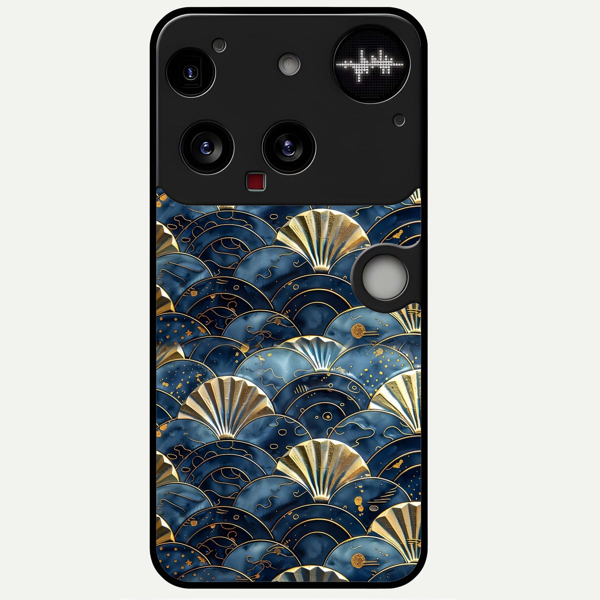 Golden Wave Luxe Glass Case For Nothing Phone 3 back cover – full design glossy printed glass finish
