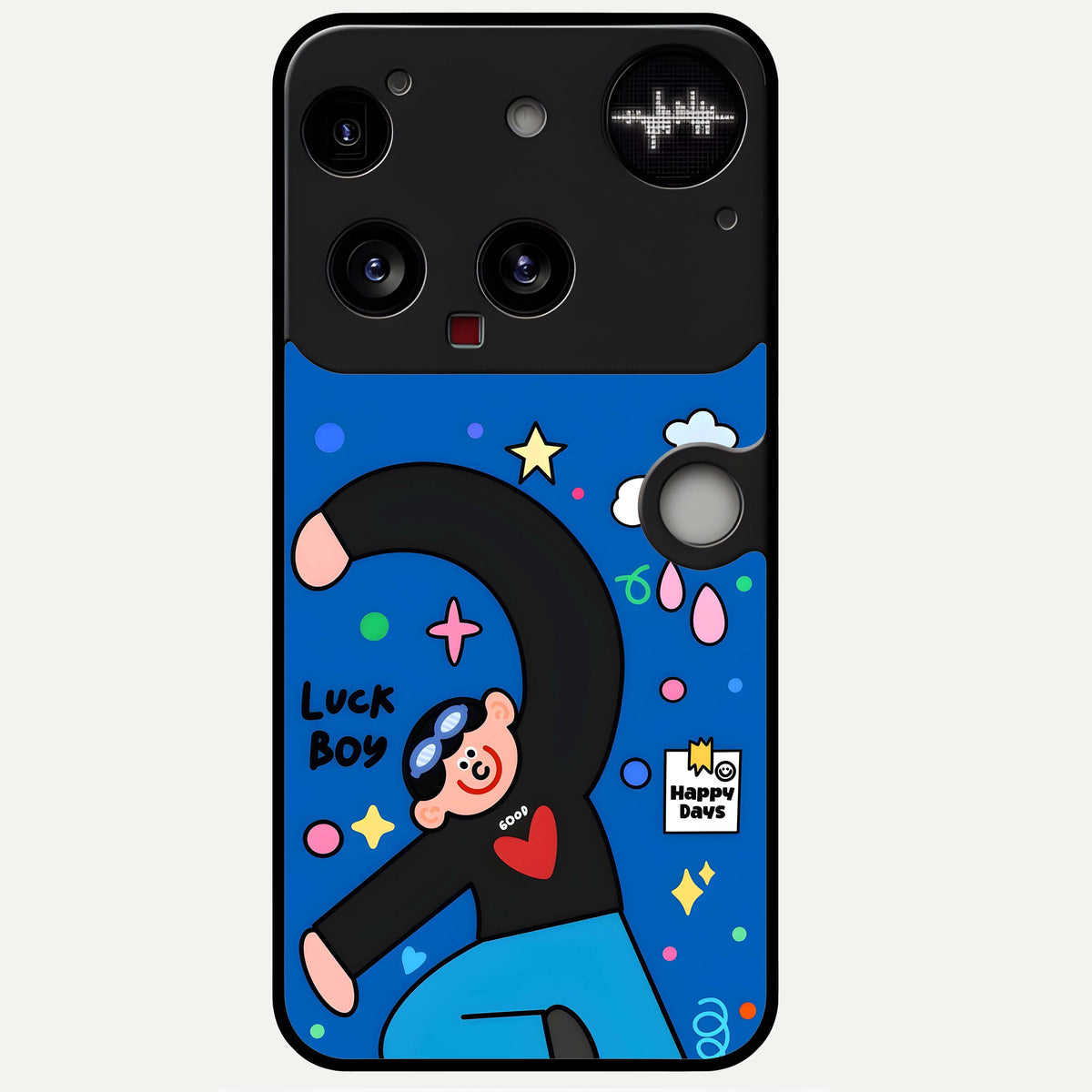  Happy Luck Vibe Glass Case For Nothing Phone 3 back cover – full design glossy printed glass finish