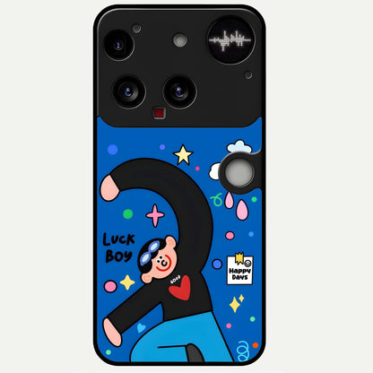  Happy Luck Vibe Glass Case For Nothing Phone 3 back cover – full design glossy printed glass finish