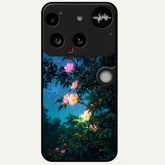  Midnight Bloom Glow Glass Case For Nothing Phone 3 back cover – full design glossy printed glass finish
