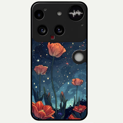  Midnight Tulip Glow Glass Case For Nothing Phone 3 back cover – full design glossy printed glass finish